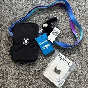 NWT Kipling x Just Dance Tally crossbody phone bag and a pin